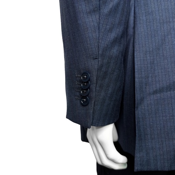 Ermenegildo Zegna Trofeo Tonal Stripe Blazer 100% Wool 100% Cupro | Men's US 46L - Picture 10 of 11